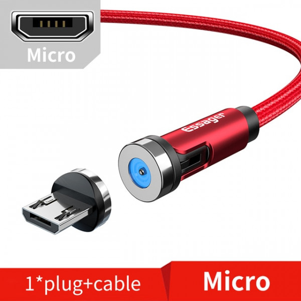 Câble red micro cable 1m micro usb/type-c magnétique rotatif À 540 °